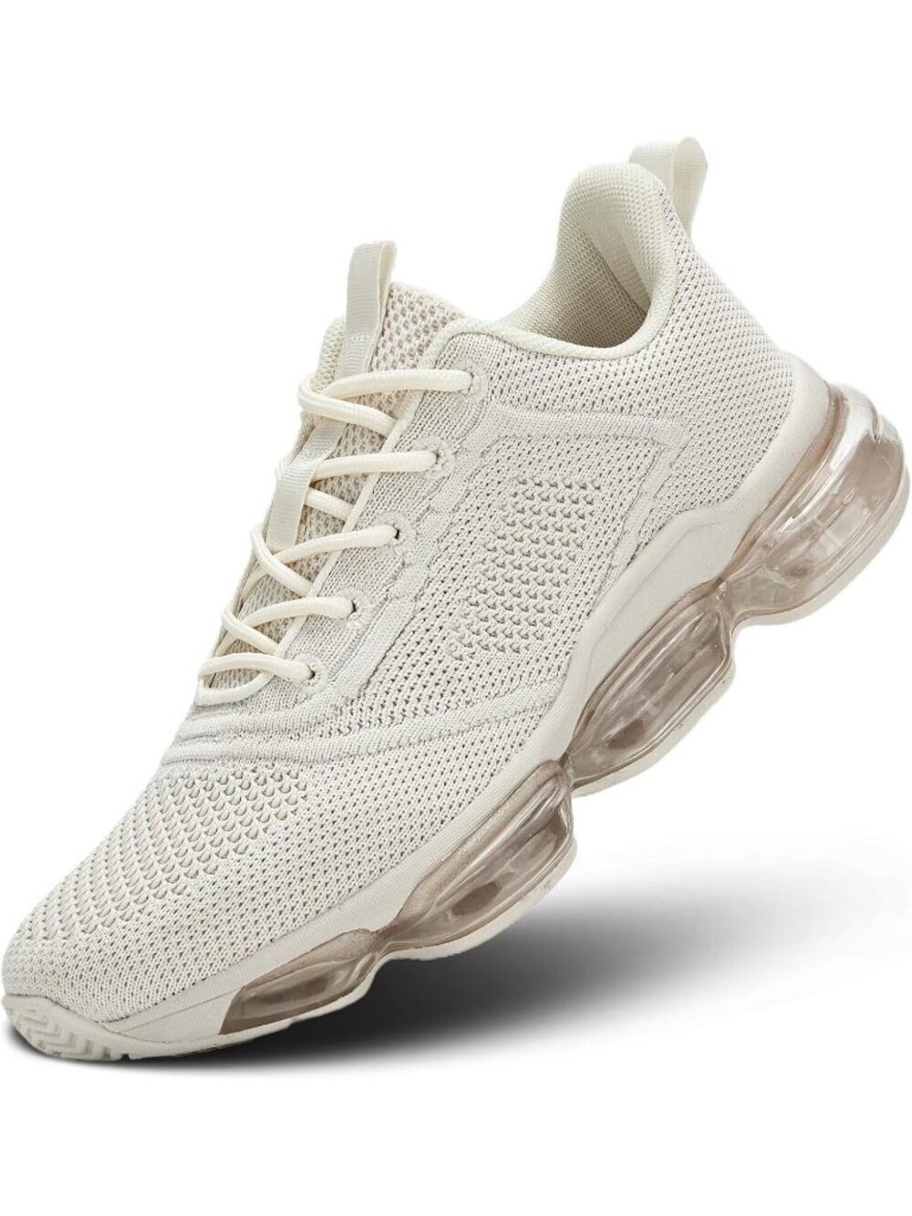 Women's Beige Air Cushion Basketball Breathable Cross Trainers Sneaker Shoes